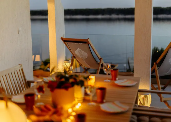 Raza - Beachfront On Rab - Sea View & Private Boat Dock *